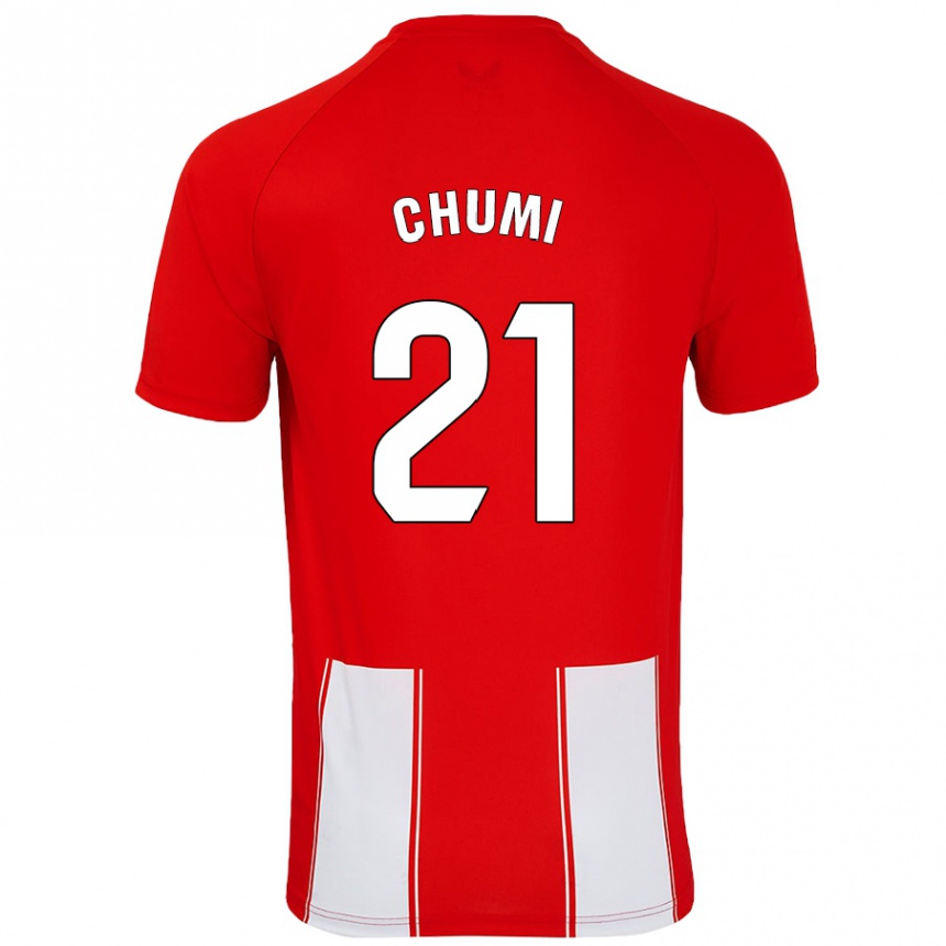 Kids Football Chumi #21 Red White Home Jersey 2024/25 T-Shirt