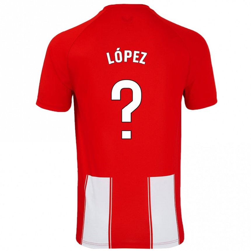 Kids Football Jesús López #0 Red White Home Jersey 2024/25 T-Shirt