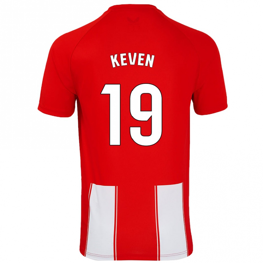 Kids Football Keven #19 Red White Home Jersey 2024/25 T-Shirt