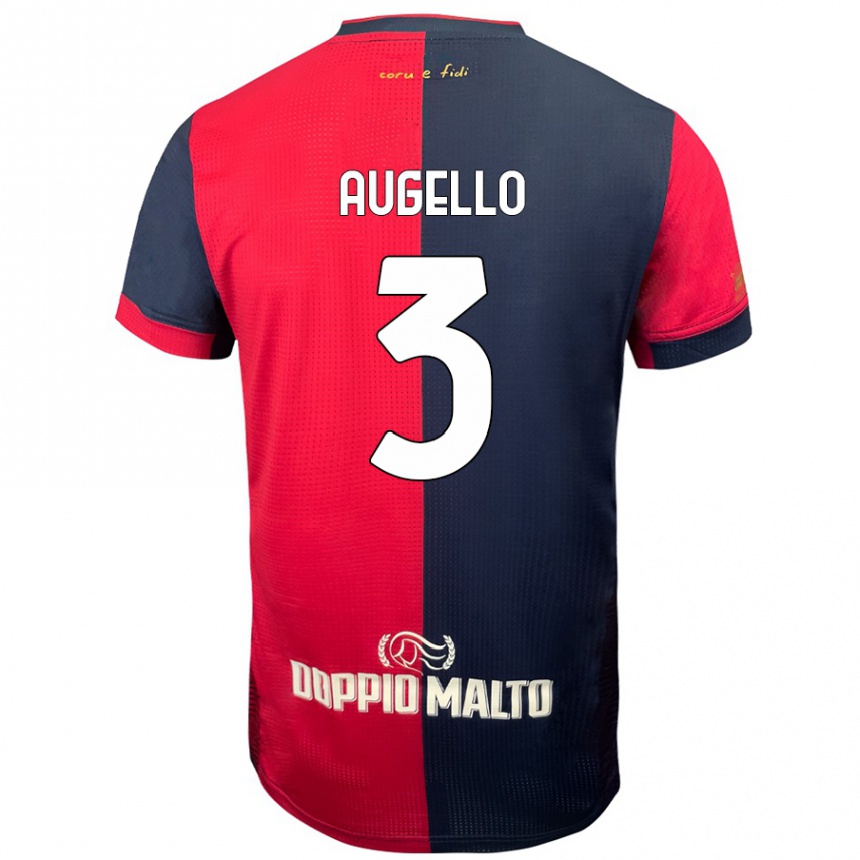 Kids Football Tommaso Augello #3 Red Darker Blue Home Jersey 2024/25 T-Shirt