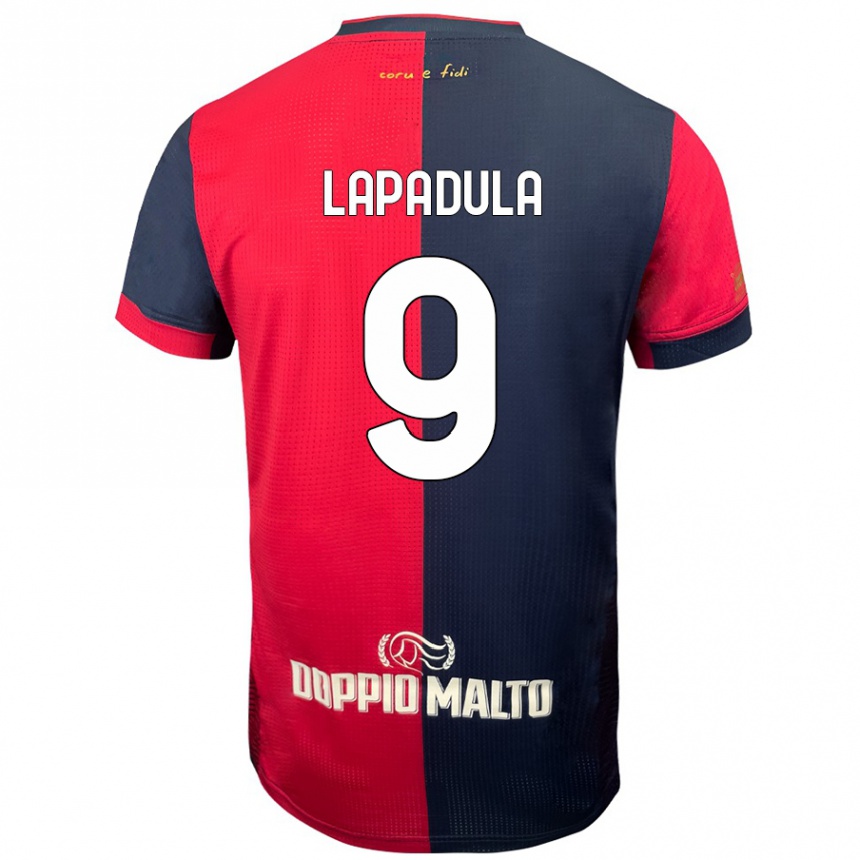 Kids Football Gianluca Lapadula #9 Red Darker Blue Home Jersey 2024/25 T-Shirt