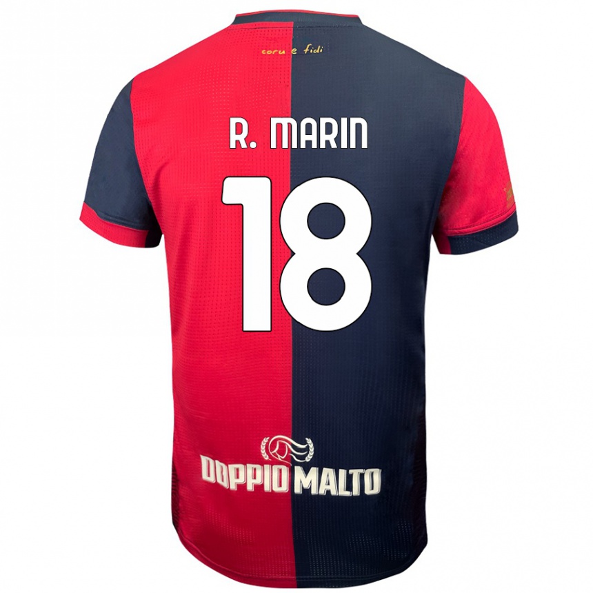 Kids Football Răzvan Marin #18 Red Darker Blue Home Jersey 2024/25 T-Shirt