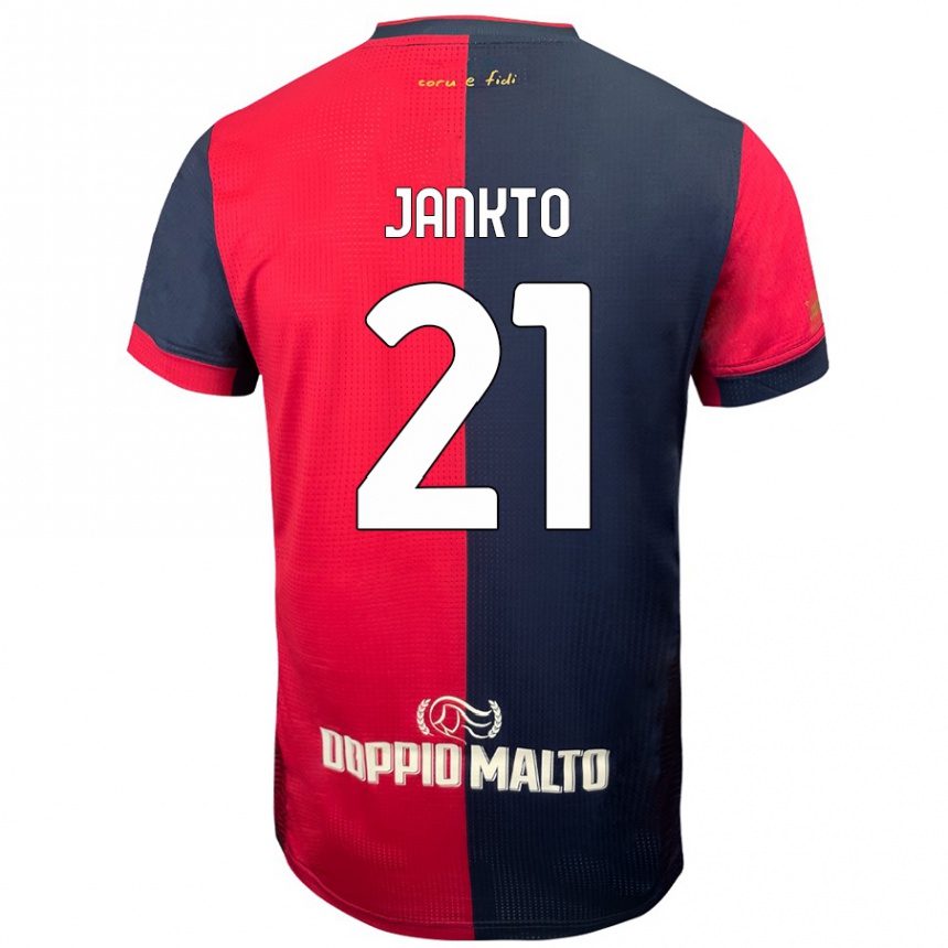 Kids Football Jakub Jankto #21 Red Darker Blue Home Jersey 2024/25 T-Shirt