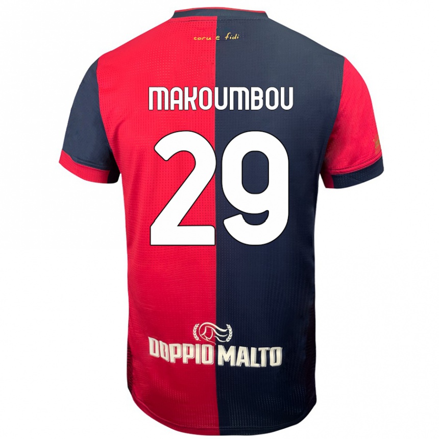 Kids Football Antoine Makoumbou #29 Red Darker Blue Home Jersey 2024/25 T-Shirt