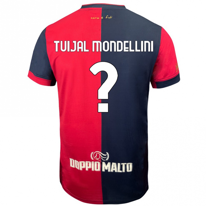 Kids Football Luca Tuijal Mondellini #0 Red Darker Blue Home Jersey 2024/25 T-Shirt