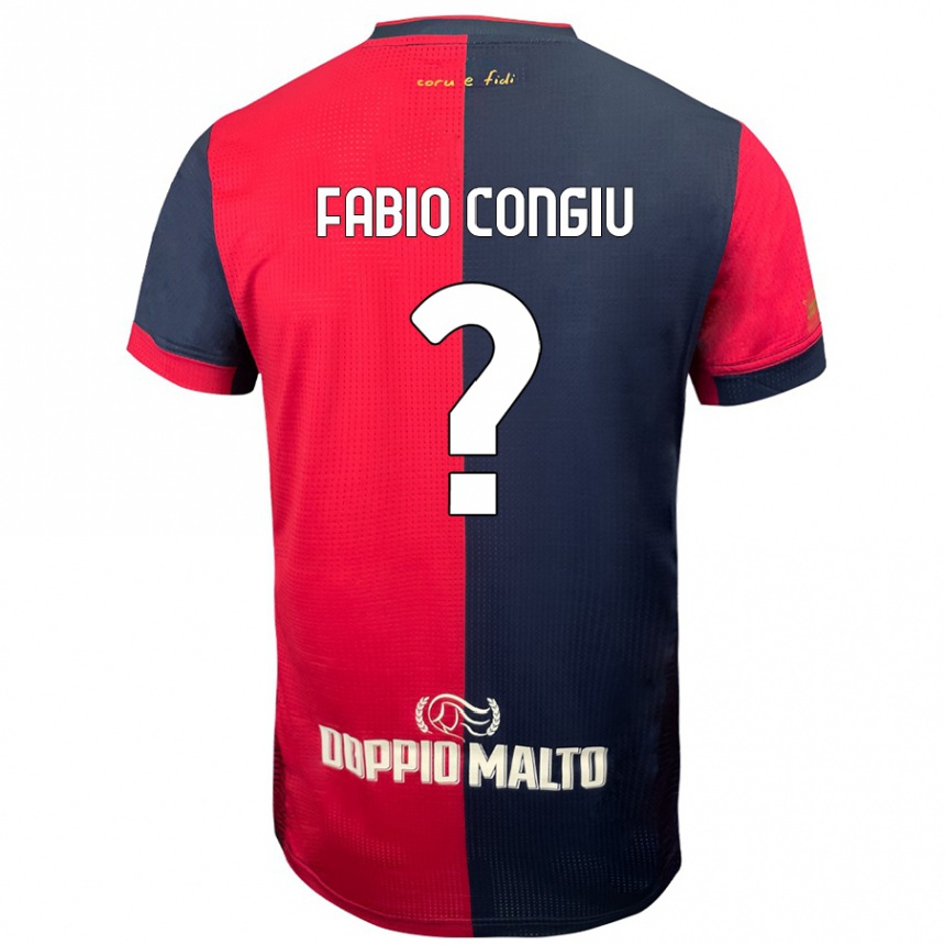 Kids Football Fabio Congiu #0 Red Darker Blue Home Jersey 2024/25 T-Shirt