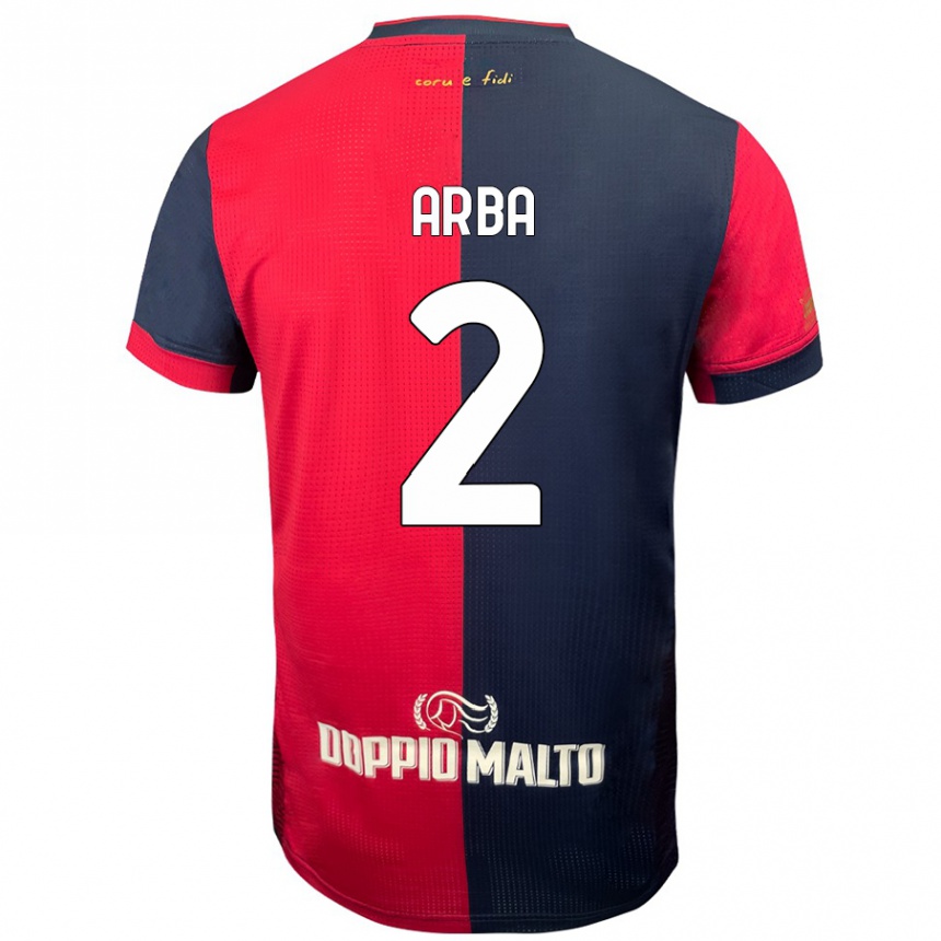 Kids Football Federico Arba #2 Red Darker Blue Home Jersey 2024/25 T-Shirt