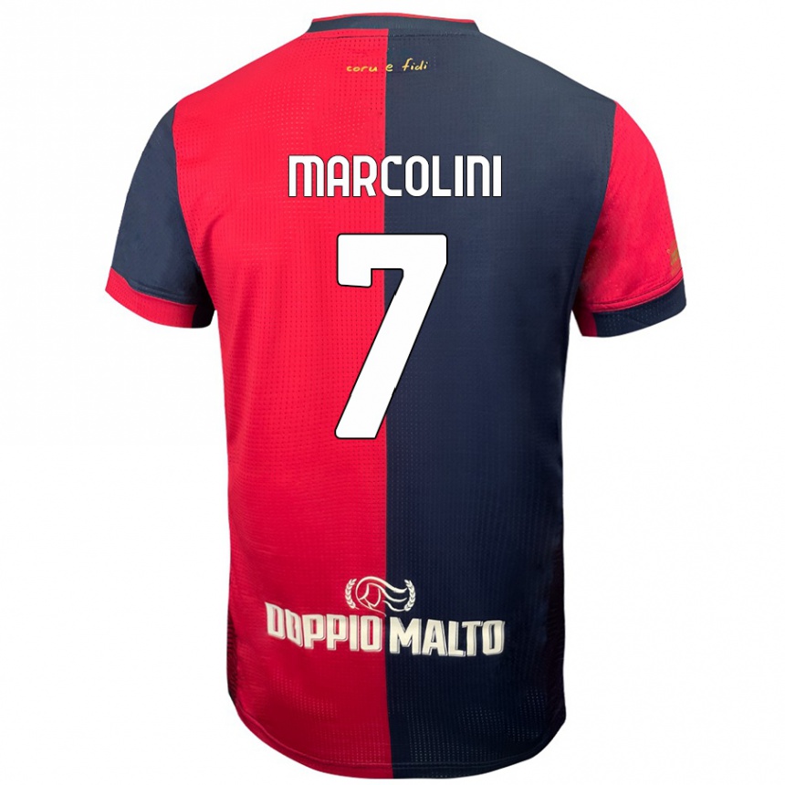 Kids Football Diego Marcolini #7 Red Darker Blue Home Jersey 2024/25 T-Shirt