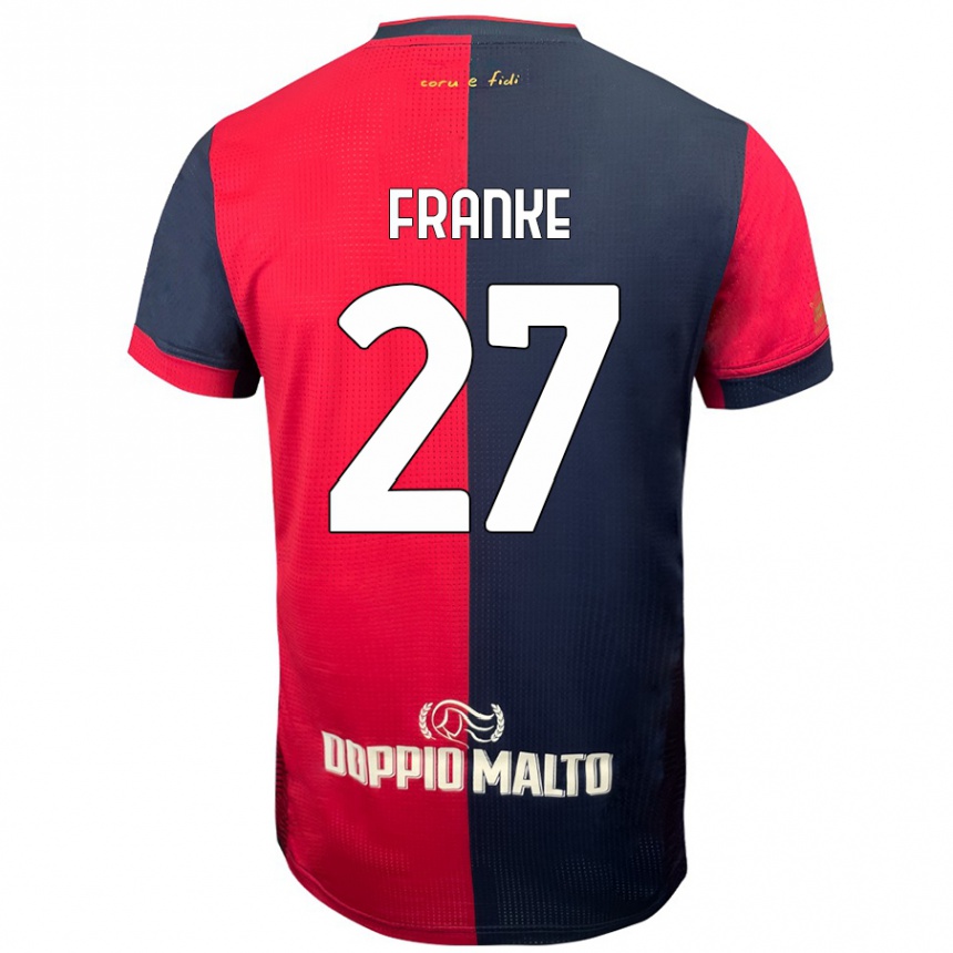 Kids Football Antoni Franke #27 Red Darker Blue Home Jersey 2024/25 T-Shirt