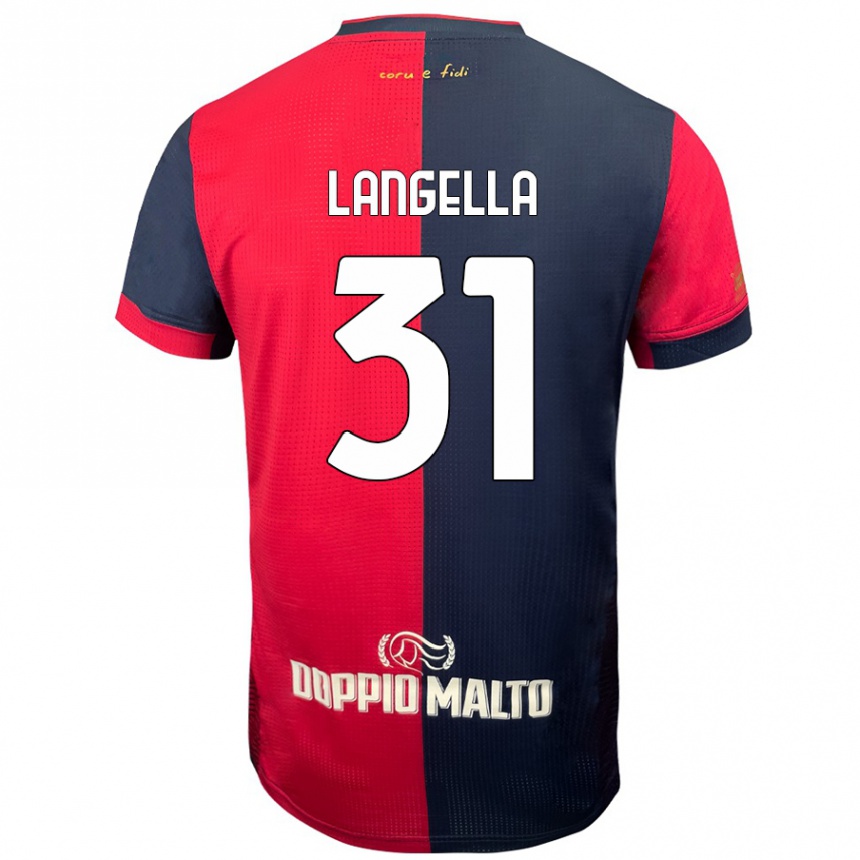 Kids Football Matteo Langella #31 Red Darker Blue Home Jersey 2024/25 T-Shirt