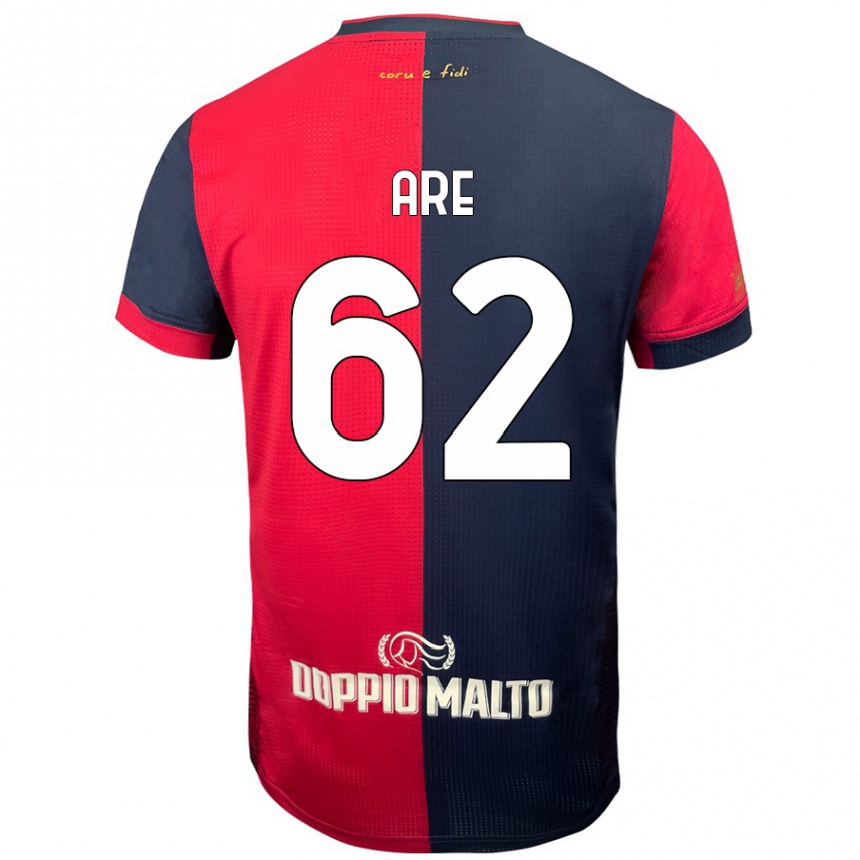 Kids Football Emmanuele Are #62 Red Darker Blue Home Jersey 2024/25 T-Shirt