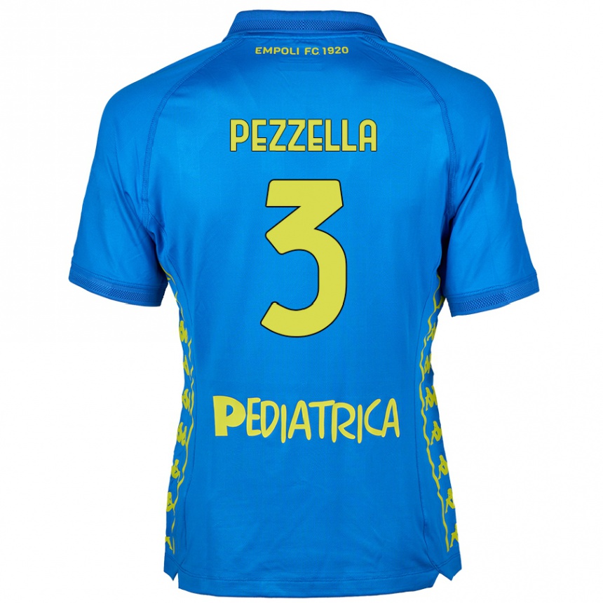 Kids Football Giuseppe Pezzella #3 Blue Home Jersey 2024/25 T-Shirt