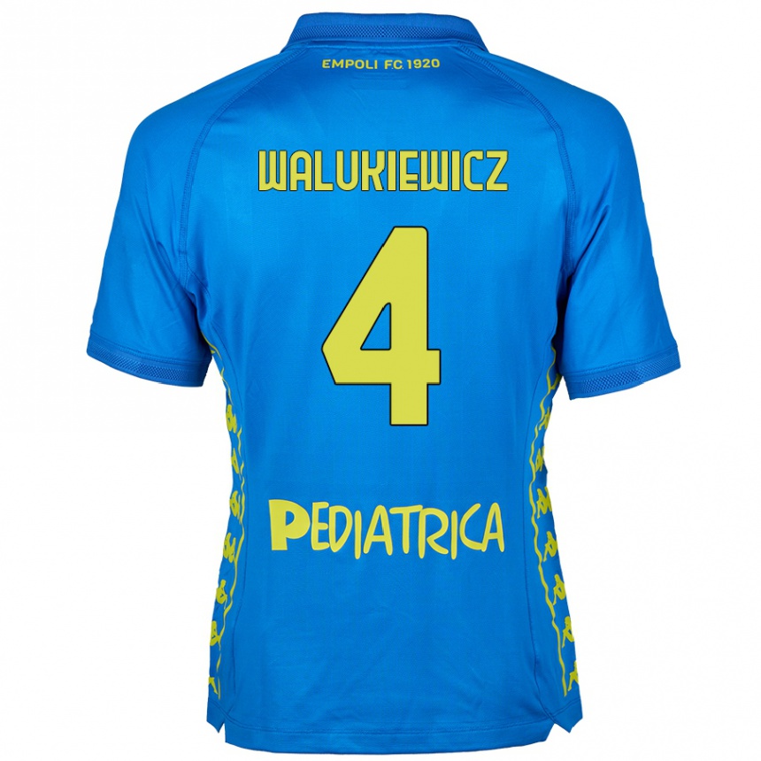 Kids Football Sebastian Walukiewicz #4 Blue Home Jersey 2024/25 T-Shirt