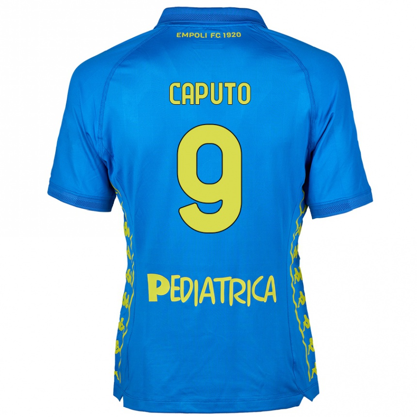 Kids Football Francesco Caputo #9 Blue Home Jersey 2024/25 T-Shirt