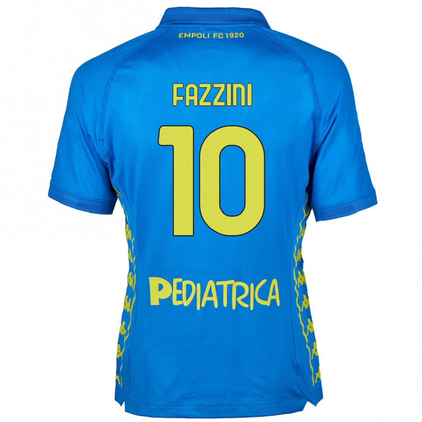 Kids Football Jacopo Fazzini #10 Blue Home Jersey 2024/25 T-Shirt