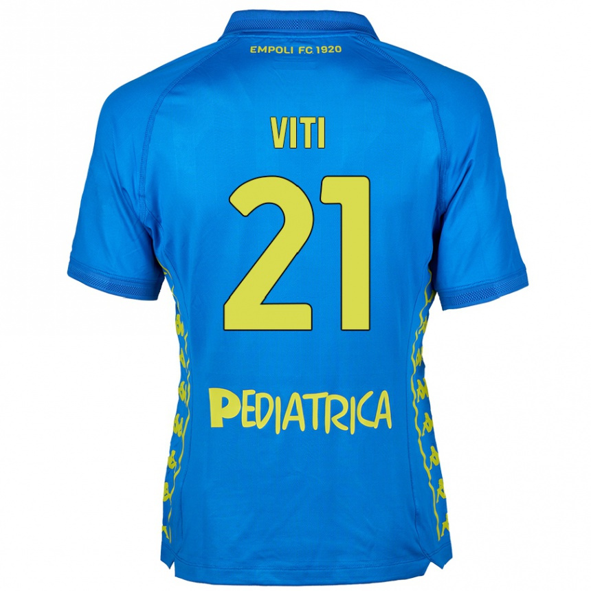 Kids Football Mattia Viti #21 Blue Home Jersey 2024/25 T-Shirt