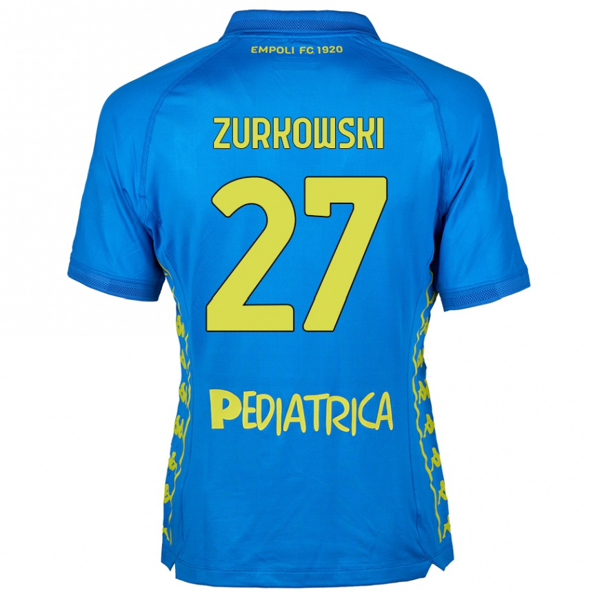 Kids Football Szymon Żurkowski #27 Blue Home Jersey 2024/25 T-Shirt