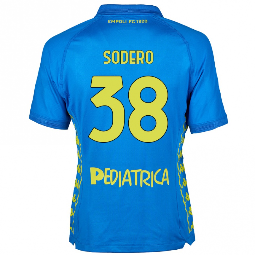 Kids Football Andrea Sodero #38 Blue Home Jersey 2024/25 T-Shirt