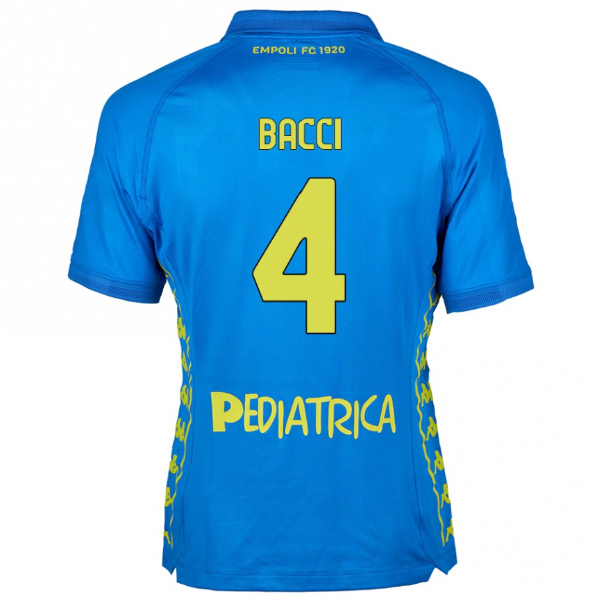 Kids Football Jacopo Bacci #4 Blue Home Jersey 2024/25 T-Shirt