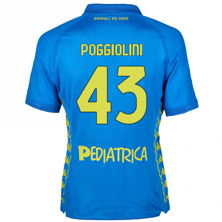 Kids Football Duccio Poggiolini #43 Blue Home Jersey 2024/25 T-Shirt