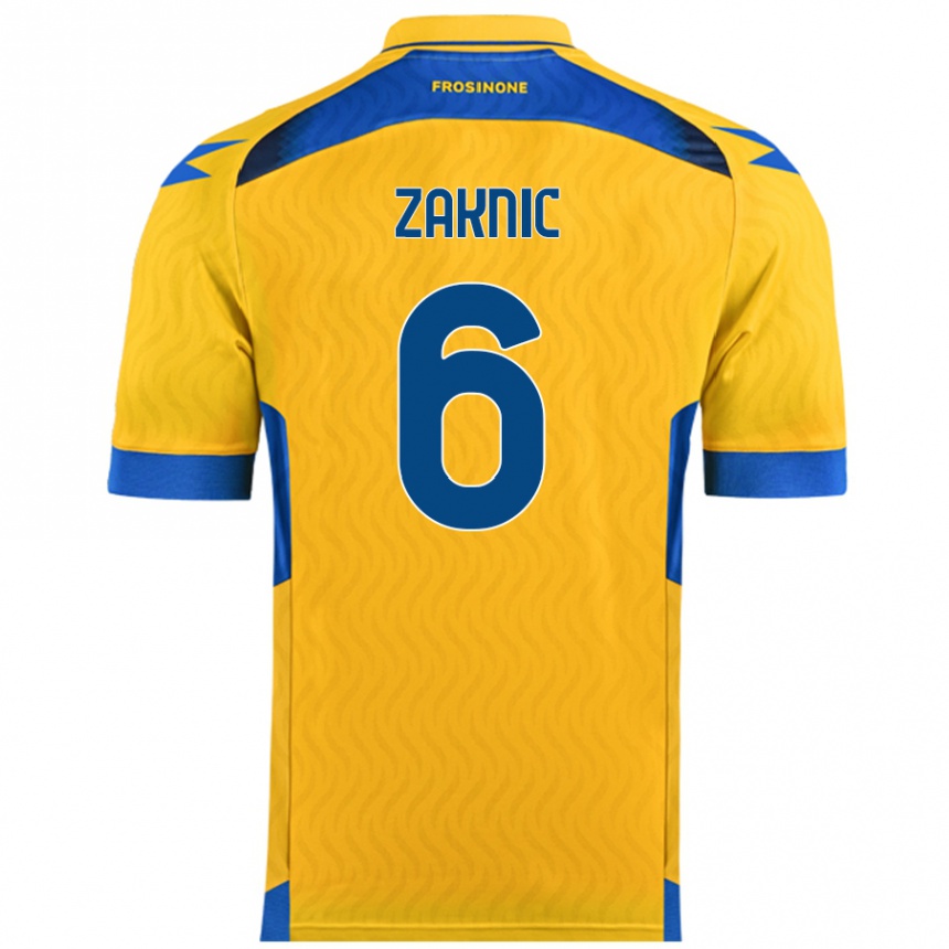 Kids Football Lazar Zaknic #6 Yellow Home Jersey 2024/25 T-Shirt