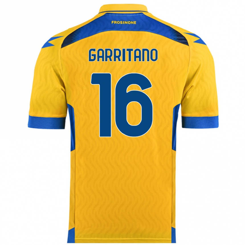 Kids Football Luca Garritano #16 Yellow Home Jersey 2024/25 T-Shirt