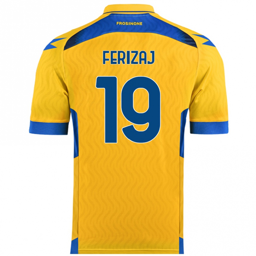 Kids Football Justin Ferizaj #19 Yellow Home Jersey 2024/25 T-Shirt