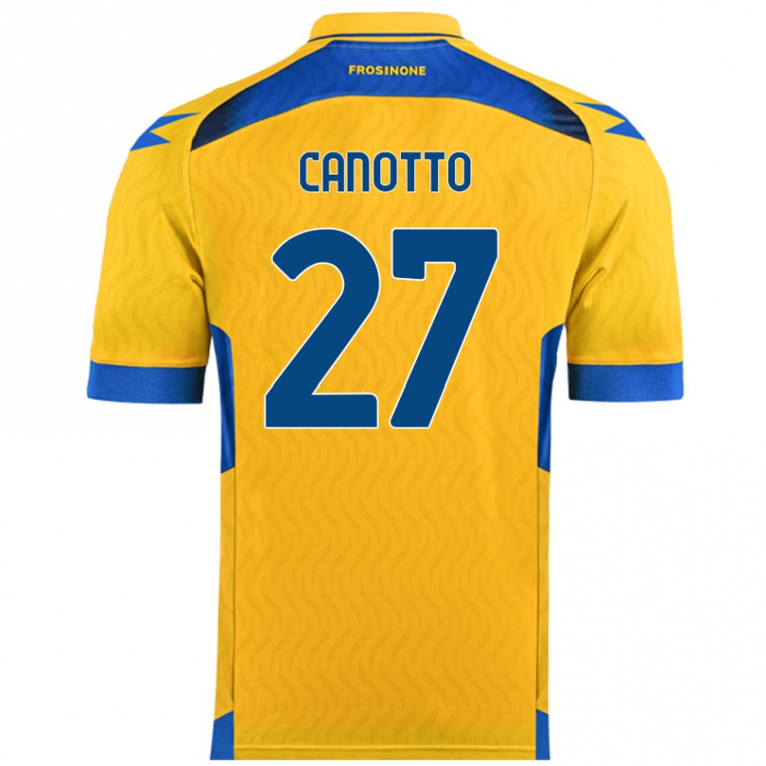 Kids Football Luigi Canotto #27 Yellow Home Jersey 2024/25 T-Shirt