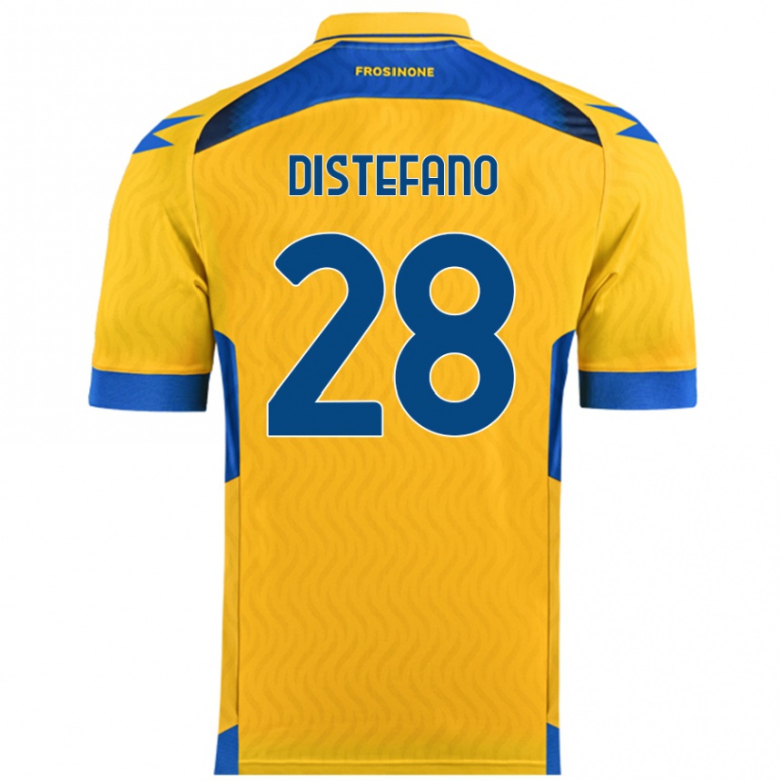 Kids Football Filippo Distefano #28 Yellow Home Jersey 2024/25 T-Shirt