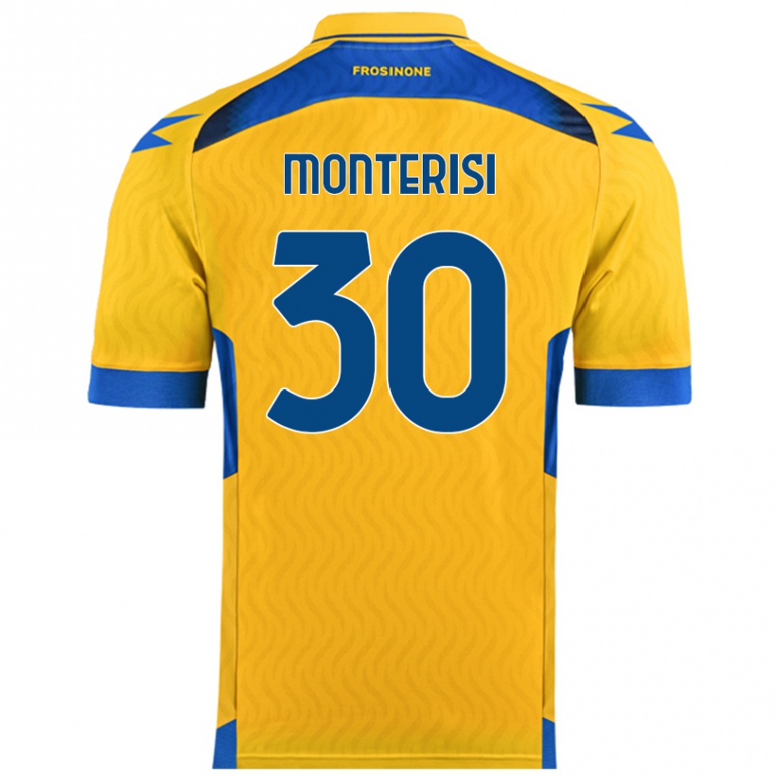 Kids Football Ilario Monterisi #30 Yellow Home Jersey 2024/25 T-Shirt