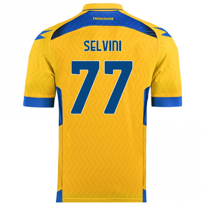 Kids Football Alessandro Selvini #77 Yellow Home Jersey 2024/25 T-Shirt