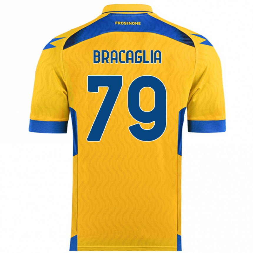 Kids Football Gabriele Bracaglia #79 Yellow Home Jersey 2024/25 T-Shirt