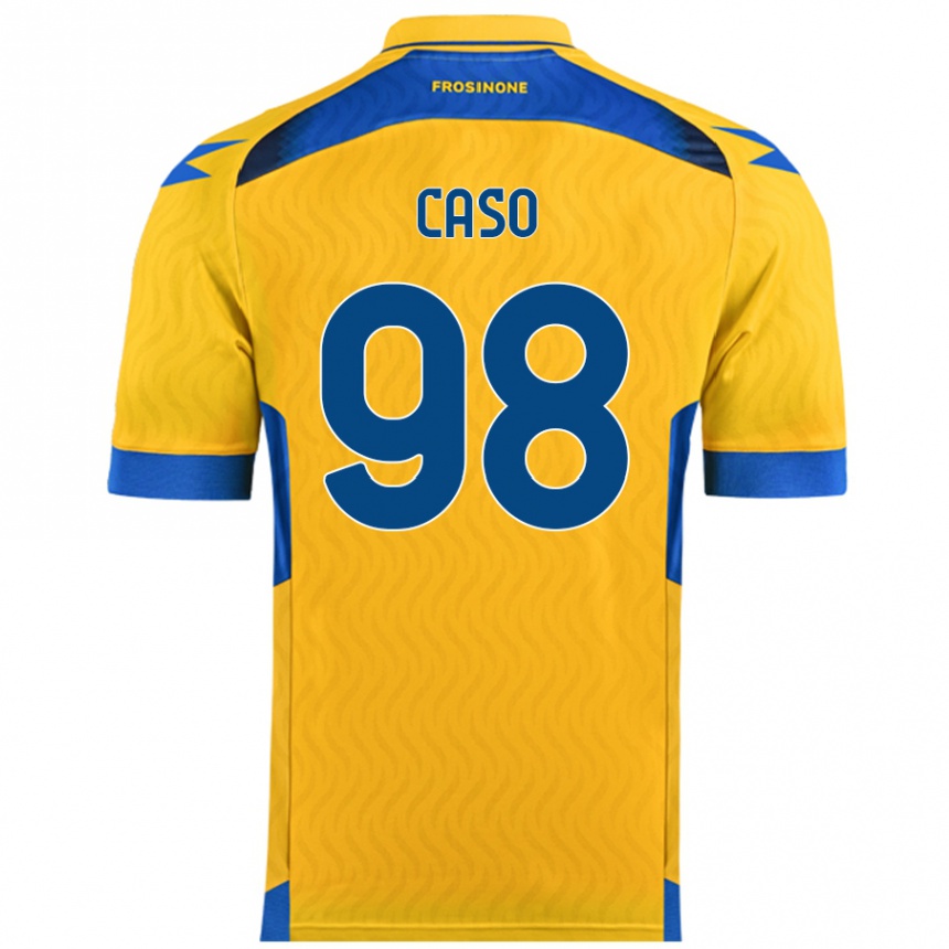 Kids Football Giuseppe Caso #98 Yellow Home Jersey 2024/25 T-Shirt