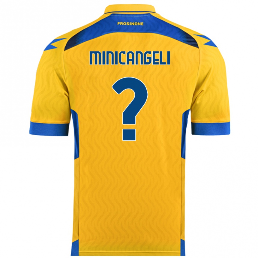 Kids Football Francesco Minicangeli #0 Yellow Home Jersey 2024/25 T-Shirt