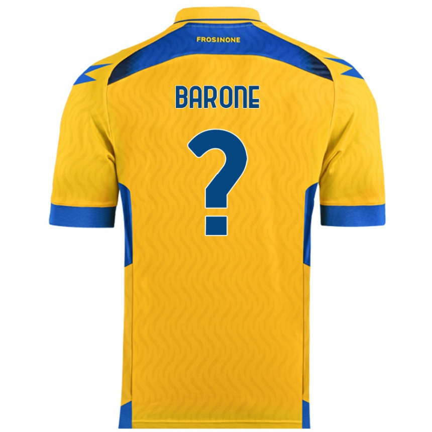 Kids Football Filippo Barone #0 Yellow Home Jersey 2024/25 T-Shirt