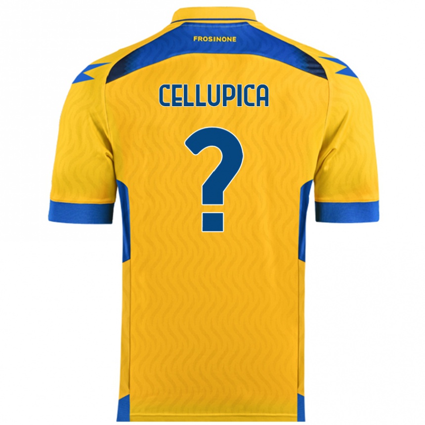 Kids Football Riccardo Cellupica #0 Yellow Home Jersey 2024/25 T-Shirt