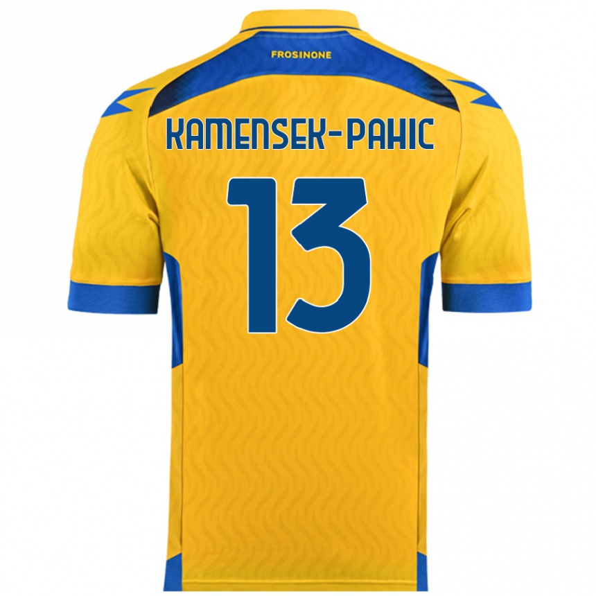 Kids Football Matjaz Kamensek-Pahic #13 Yellow Home Jersey 2024/25 T-Shirt