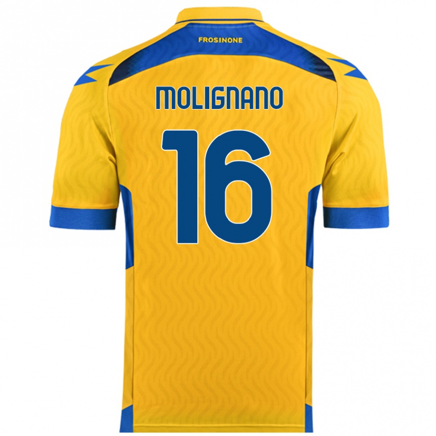 Kids Football Gaetano Molignano #16 Yellow Home Jersey 2024/25 T-Shirt