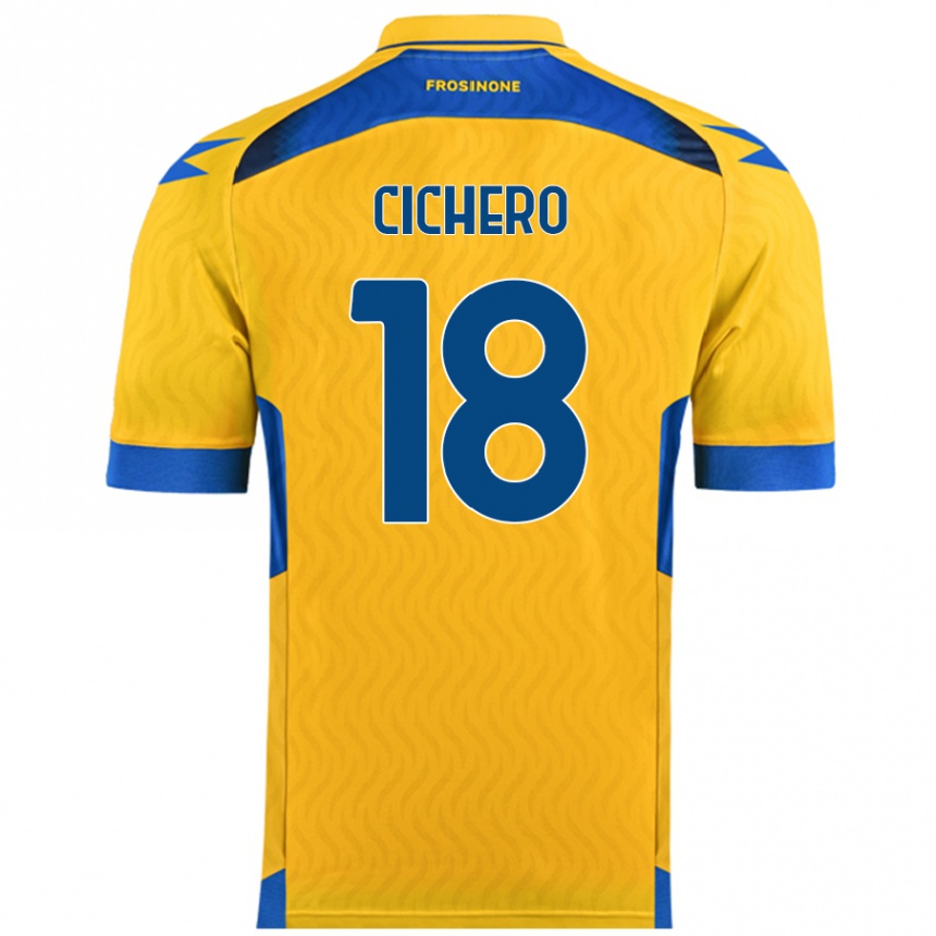 Kids Football Alejandro Cichero #18 Yellow Home Jersey 2024/25 T-Shirt