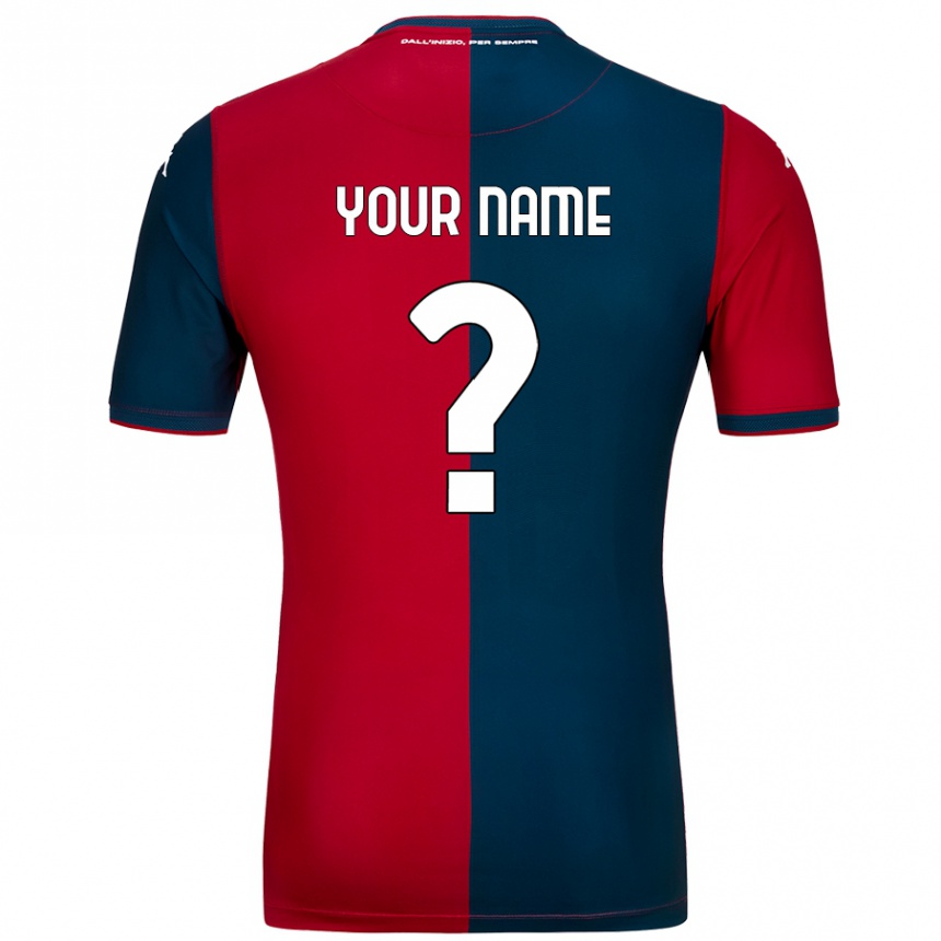 Kids Football Your Name #0 Red Dark Blue Home Jersey 2024/25 T-Shirt