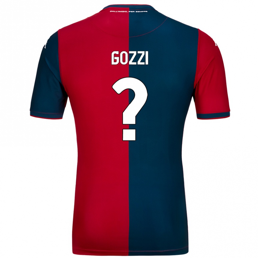 Kids Football Paolo Gozzi #0 Red Dark Blue Home Jersey 2024/25 T-Shirt