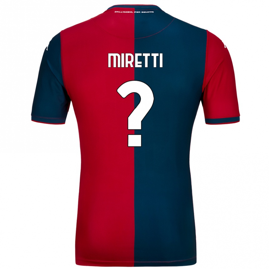 Kids Football Fabio Miretti #0 Red Dark Blue Home Jersey 2024/25 T-Shirt