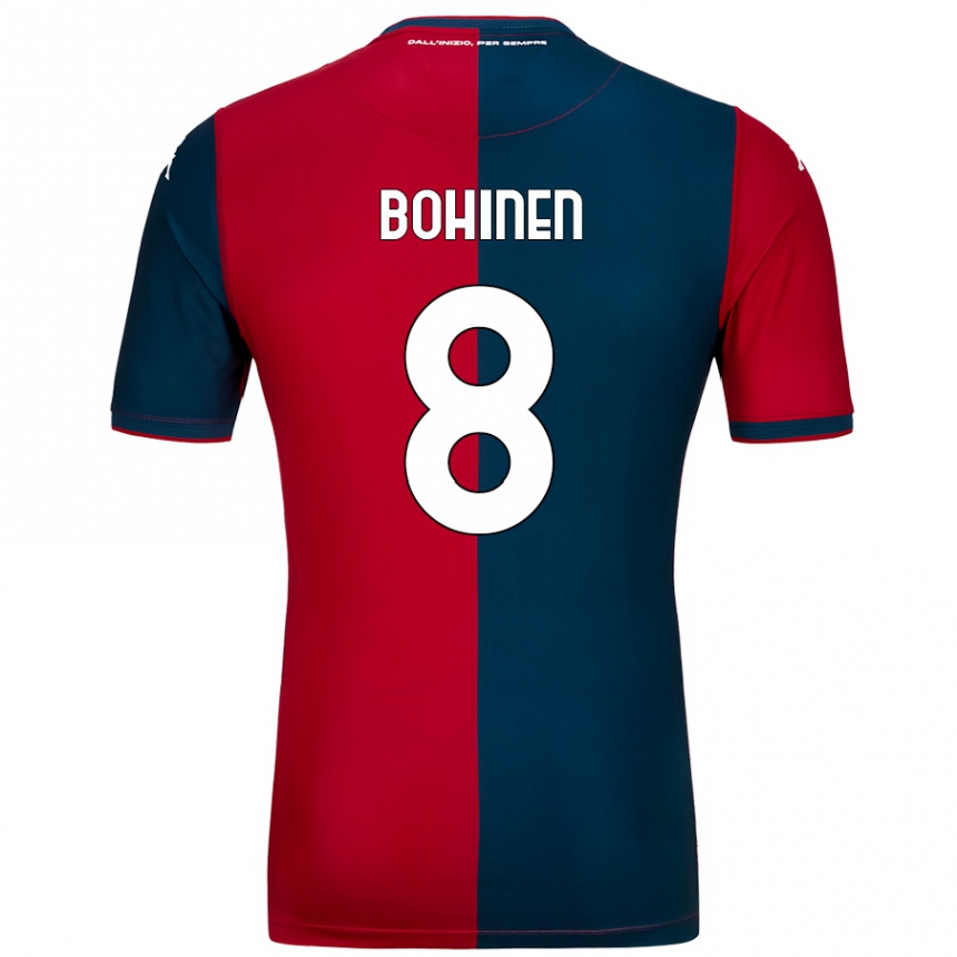 Kids Football Emil Bohinen #8 Red Dark Blue Home Jersey 2024/25 T-Shirt