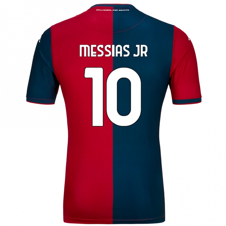 Kids Football Junior Messias #10 Red Dark Blue Home Jersey 2024/25 T-Shirt