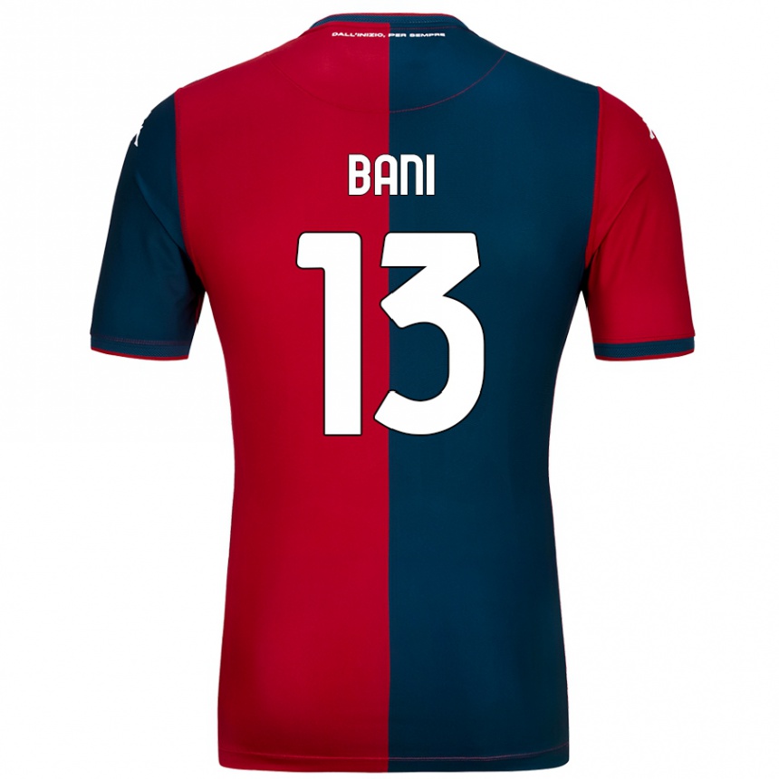 Kids Football Mattia Bani #13 Red Dark Blue Home Jersey 2024/25 T-Shirt