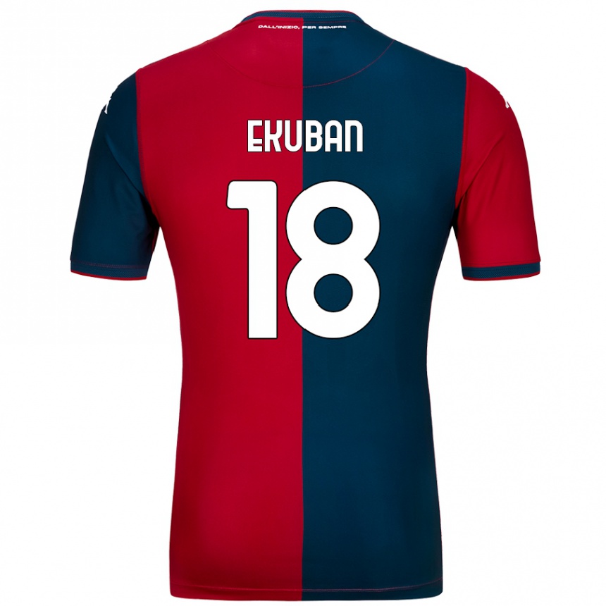 Kids Football Caleb Ekuban #18 Red Dark Blue Home Jersey 2024/25 T-Shirt