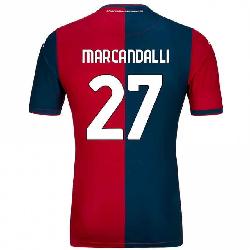 Kids Football Alessandro Marcandalli #27 Red Dark Blue Home Jersey 2024/25 T-Shirt