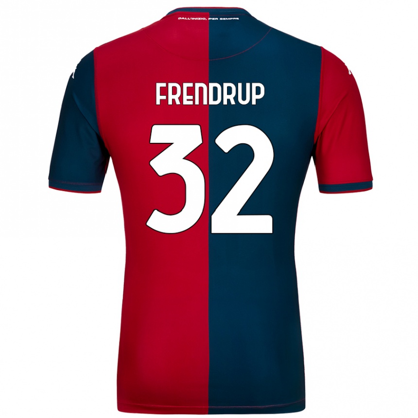 Kids Football Morten Frendrup #32 Red Dark Blue Home Jersey 2024/25 T-Shirt