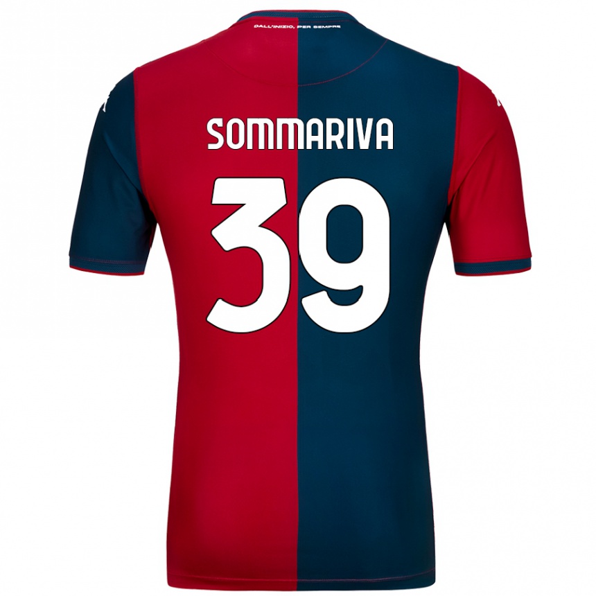 Kids Football Daniele Sommariva #39 Red Dark Blue Home Jersey 2024/25 T-Shirt