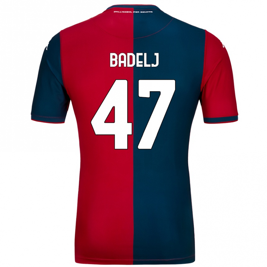 Kids Football Milan Badelj #47 Red Dark Blue Home Jersey 2024/25 T-Shirt